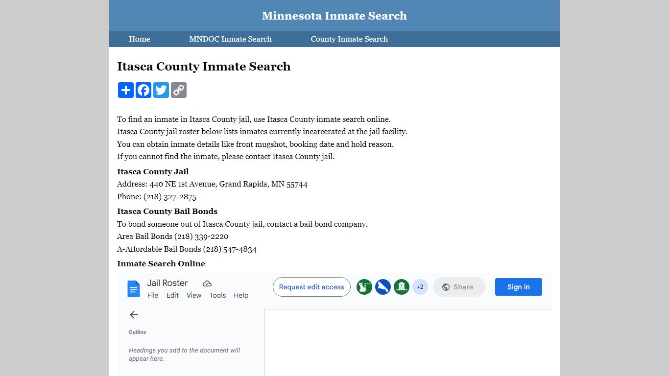 Itasca County Inmate Search